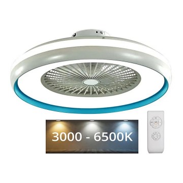 LED-kattovalaisin wtih a fan LED/45W/230V 3000/4000/6500K sininen + kauko-ohjaus