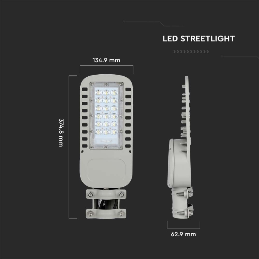 LED-katuvalo SAMSUNG CHIP LED/30W/230V 4000K harmaa