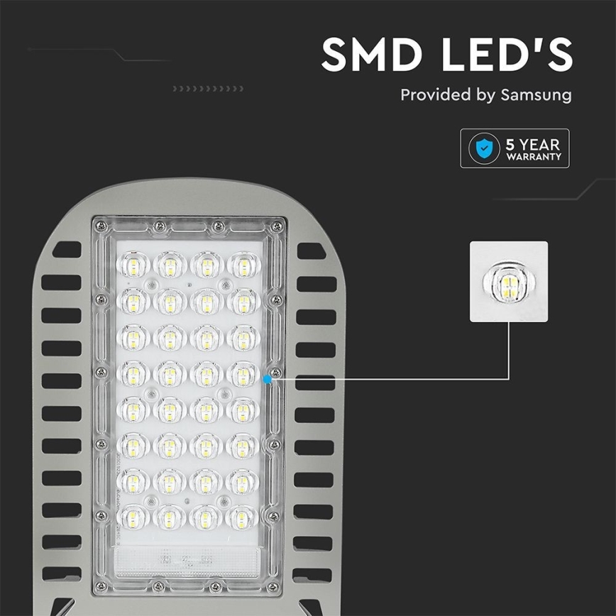 LED-katuvalo SAMSUNG CHIP LED/50W/230V 4000K harmaa