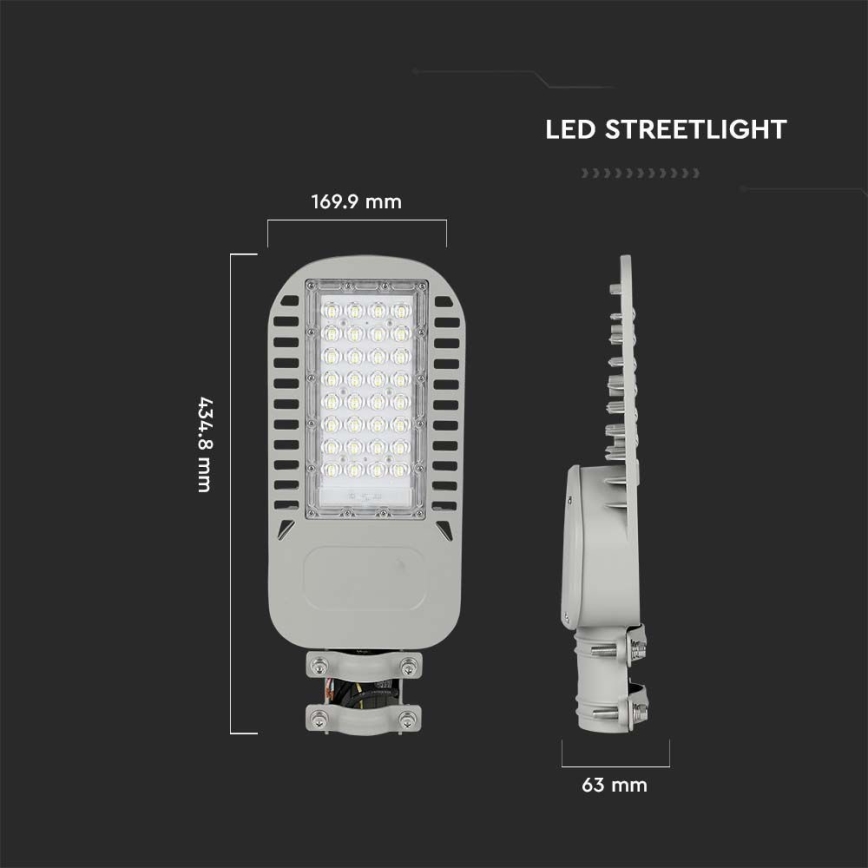 LED-katuvalo SAMSUNG CHIP LED/50W/230V 4000K harmaa