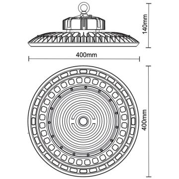 LED Kestävä valo UFO HIGHBAY LED/200W/230V 5000K IP65