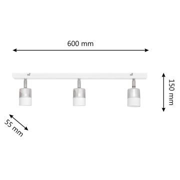 LED-kohdevalo TUBSSON 3xGU10/4,8W/230V valkoinen/kiiltävä kromi