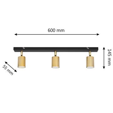 LED Kohdevalo TUNE 3xGU10/4,8W/230V kultainen/musta