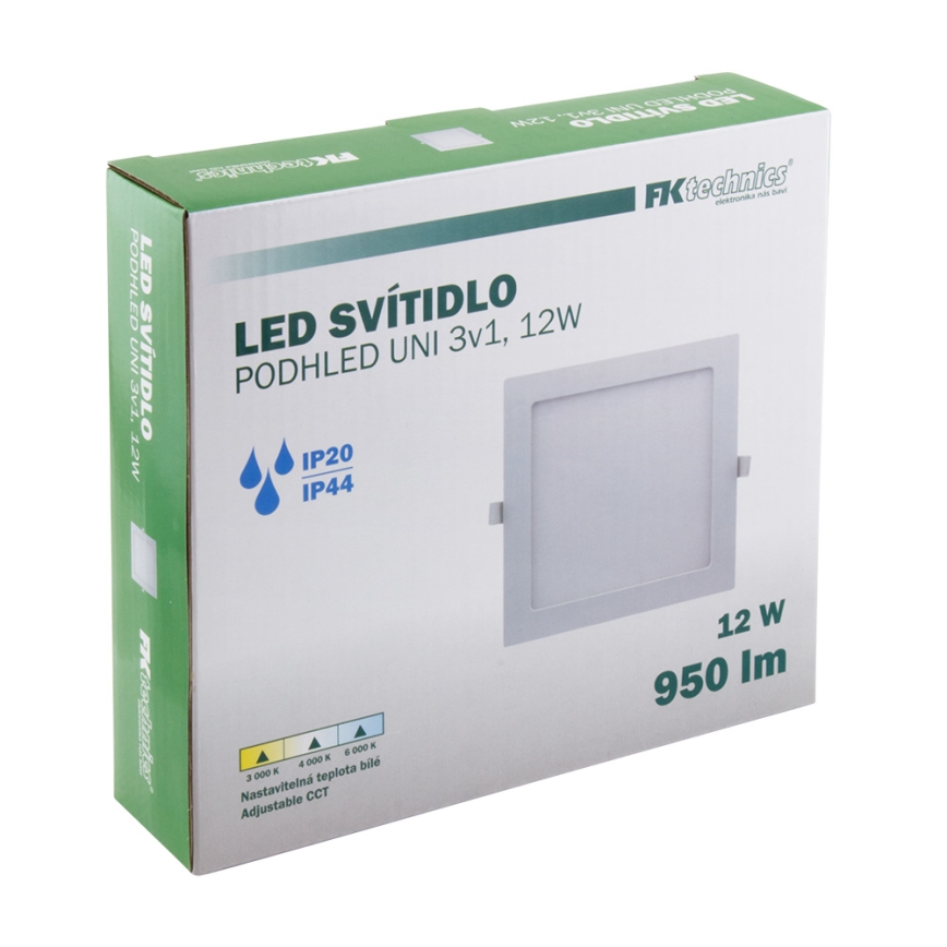 LED Kylpyhuoneen upotettava valo LED/12W/230V 3000/4000/6000K IP44