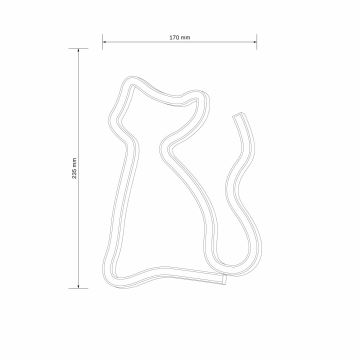 LED Neon seinäkoriste CAT LED/3W/3xAA keltainen