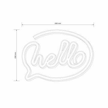 LED Neon seinäkoriste HELLO LED/3W/3xAA USB vaaleanpunainen