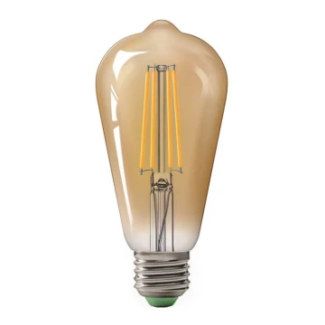 LED-polttimo CLASIC AMBER ST64 E27/10W/230V 2200K - Brilagi