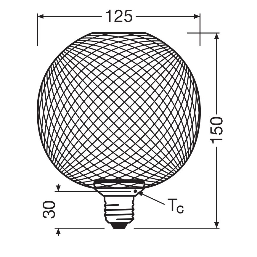 LED-polttimo DECOR FLAT G125 E27/3,5W/230V 2700K musta - Osram