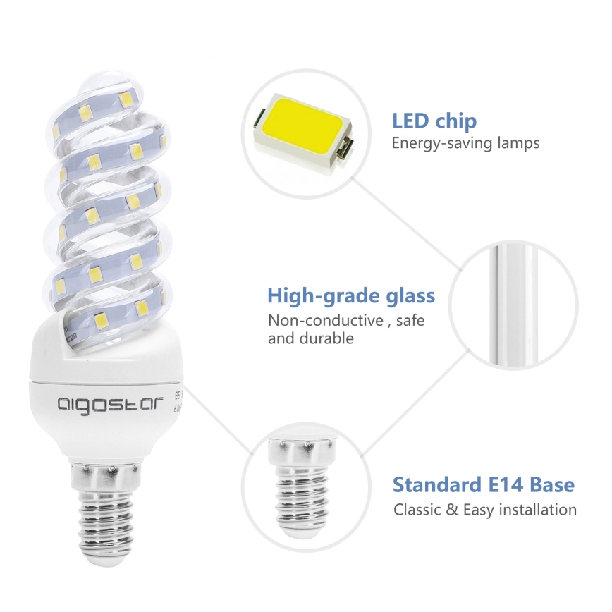 LED-polttimo E14/7W/230V 6500K - Aigostar