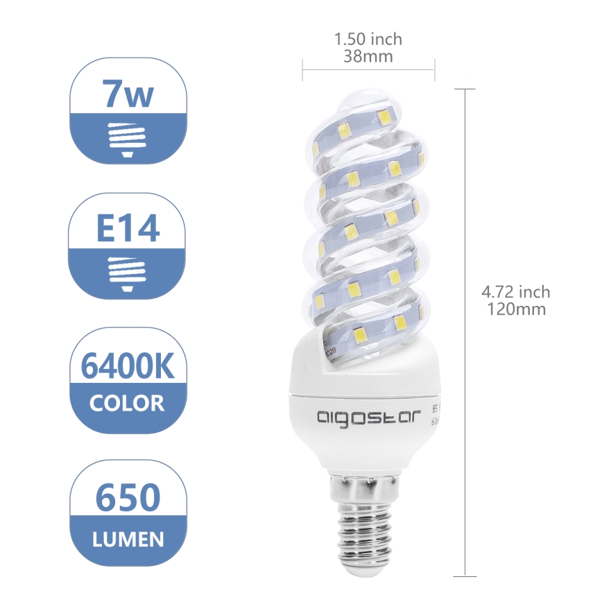 LED-polttimo E14/7W/230V 6500K - Aigostar