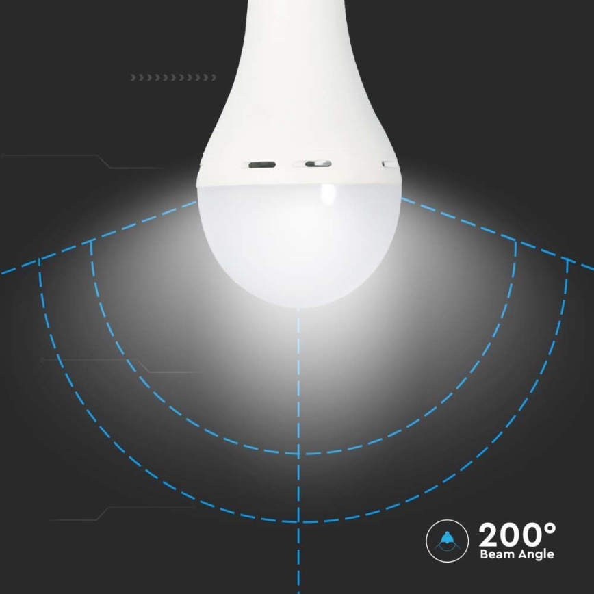 LED Polttimo hätävalolla A70 E27/9W/230V 4000K