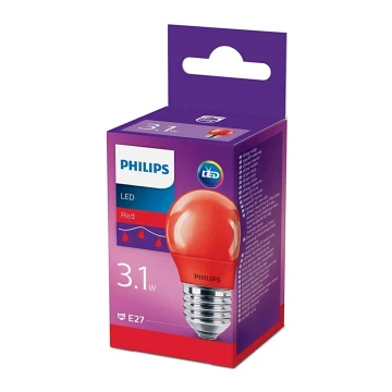 LED-polttimo Philips E27/3,1W/230V punainen