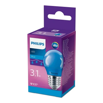 LED-polttimo  Philips P45 E27/3,1W/230V sininen
