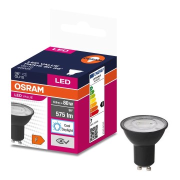 LED-polttimo VALUE PAR16 GU10/6,9W/230V 4000K 36° musta - Ledvance