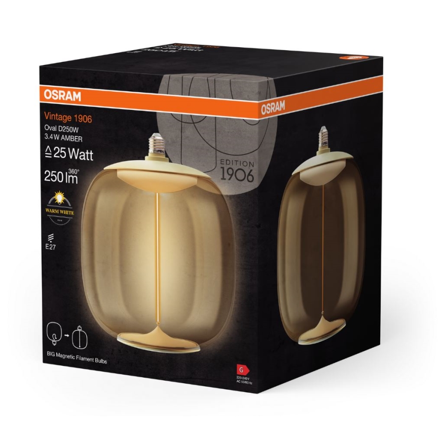 LED-polttimo VINTAGE FILAMENT E27/3,4W/230V 2700K - Osram