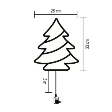 LED pöydän taustavalo 35xLED/230V IP44 lämpimänvalkoinen/puu