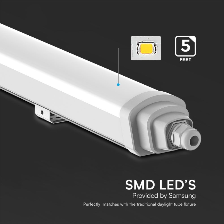 LED-putkityövalo SAMSUNG CHIP LED/48W/230V 6500K IP65 150 cm