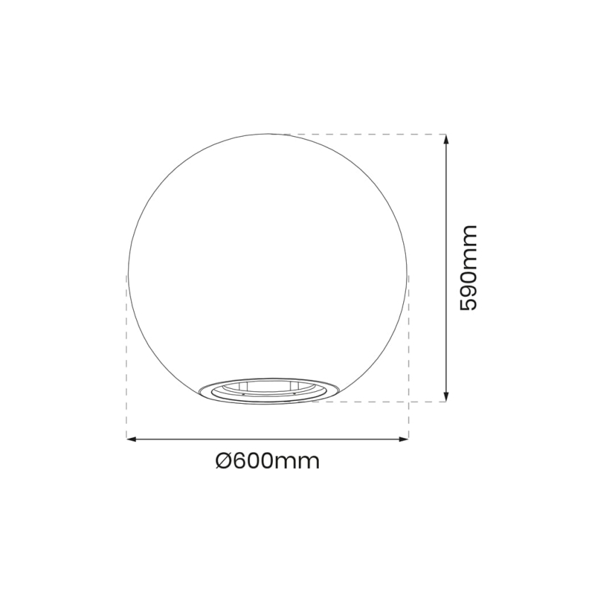 LED RGB Himmennettävä ulko lamppu GLOBO 1xE27/8,5W/230V halkaisija 60 cm IP44 + kauko-ohjaus