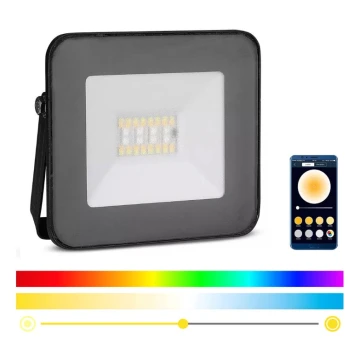 LED RGB himmennettävä Valonheitin LED/20W/230V IP65 musta