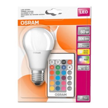 LED-RGB-himmennyslamppu STAR+ A60 E27/9W/230V 2700K - Osram