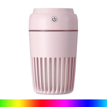 LED RGB Ilmankostutin 300 ml LED/2W/5V vaaleanpunainen