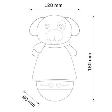 LED RGB Lasten yövalaisin kanssa melody 3xAAA/5V koiruli