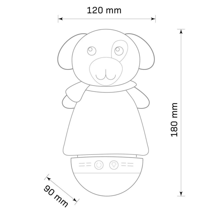 LED RGB Lasten yövalaisin kanssa melody 3xAAA/5V koiruli