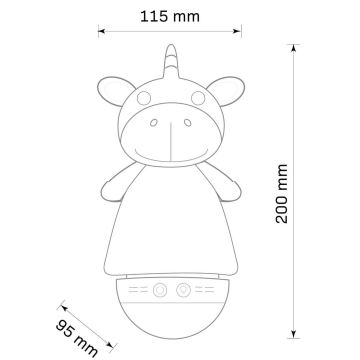 LED RGB Lasten yövalaisin kanssa melody 3xAAA/5V yksisarvinen