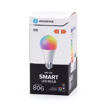 LED RGBW Himmennettävä polttimo A60 E27/9W/230V 2700-6500K Wi-Fi - Aigostar