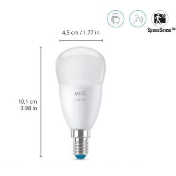 LED RGBW Himmennettävä polttimo P45 E27/4,9W/230V 2200-6500K CRI 90 Wi-Fi - WiZ