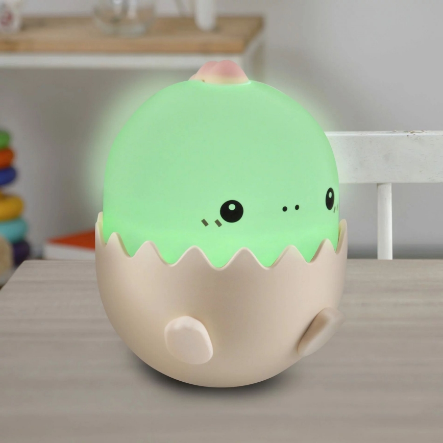 LED RGBW Kosketushimmennettävä lasten lamppu BABY DINO LED/0,75W/5V 1200mAh vaaleanpunainen