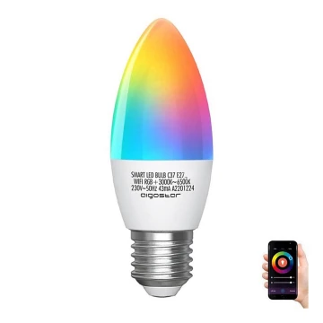 LED RGBW Polttimo C37 E27/5W/230V 3000-6500K Wi-Fi - Aigostar