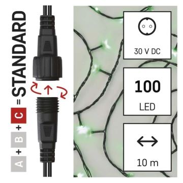 LED-ulkojouluketju 100xLED/10m IP44 vihreä