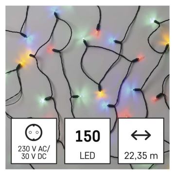 LED-ulkojouluketju 150xLED/27,35m IP44 monivärinen