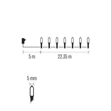 LED-ulkojouluketju 150xLED/27,35m IP44 monivärinen