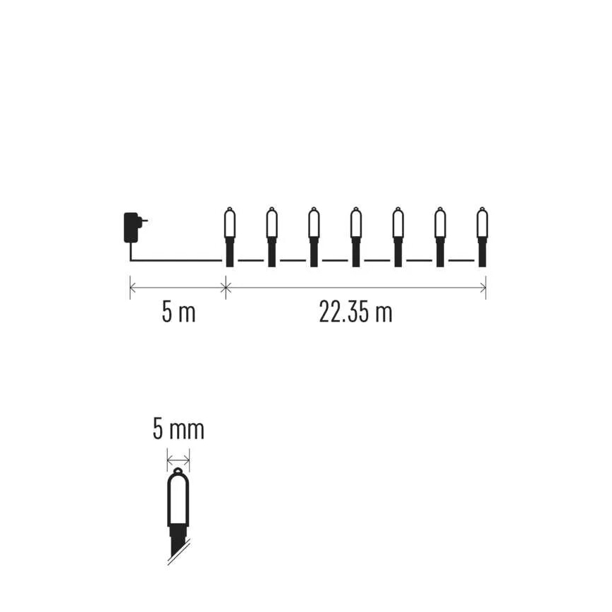 LED-ulkojouluketju 150xLED/27,35m IP44 monivärinen