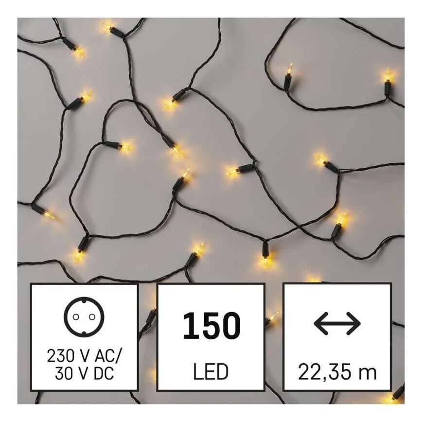 LED-ulkojouluketju 150xLED/27,35m IP44 vintage