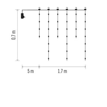 LED-ulkojouluketju 54xLED/8 toiminnot 6,7x0,7m IP44 lämpimänvalkoinen