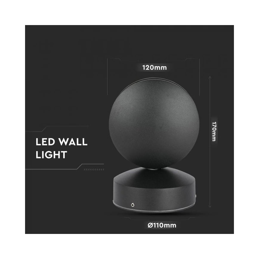 LED Ulkotila wall flexible kevyt LED/7W/230V 3000K IP65 musta