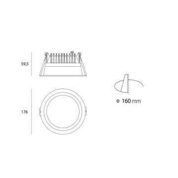 LED2 - LED Kylpyhuoneen upotettava valo ZETA LED/25W/230V 3000K IP44