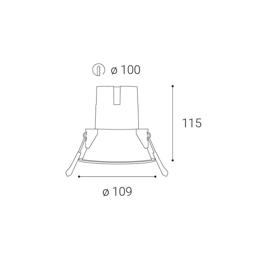 LED2 - LED Kylpyhuoneen upotettava valo ZERO LED/10W/230V 3000K CRI 95 IP43 musta halkaisija 10,9 cm