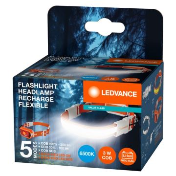 Ledvance - Ladattava LED-ajovalaisin FLASHLIGHT LED/3W/5V 1000mAh