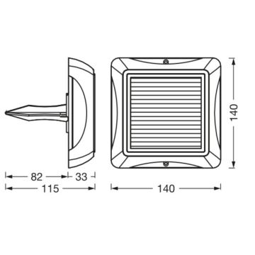 Ledvance - LED Himmennettävä aurinko lamppu ENDURA STYLE SOLAR LED/1,2W/3,7V IP65