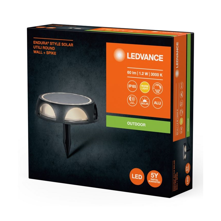 Ledvance - LED Himmennettävä aurinko lamppu ENDURA STYLE SOLAR LED/1,2W/3,7V IP65