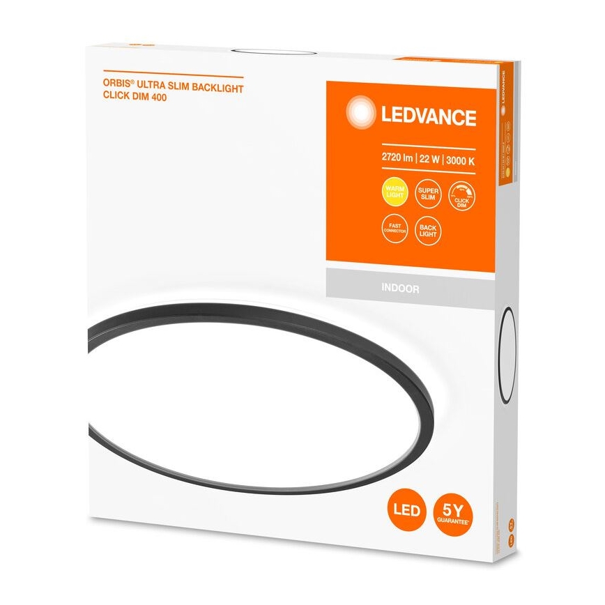 Ledvance - LED Himmennettävä kattovalo ORBIS LED/22W/230V black