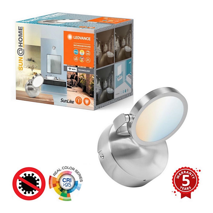 Ledvance - LED Himmennettävä kylpyhuone kohdevalo SUN@HOME LED/7,5W/230V 2200-5000K CRI 95 Wi-Fi IP44