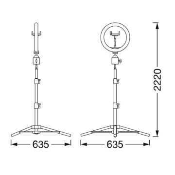 Ledvance - Himmennettävä LED-lattiavalaisin telineen kanssa ja pidike vloggaamiseen LED/6W/USB 3000/4000/6500K