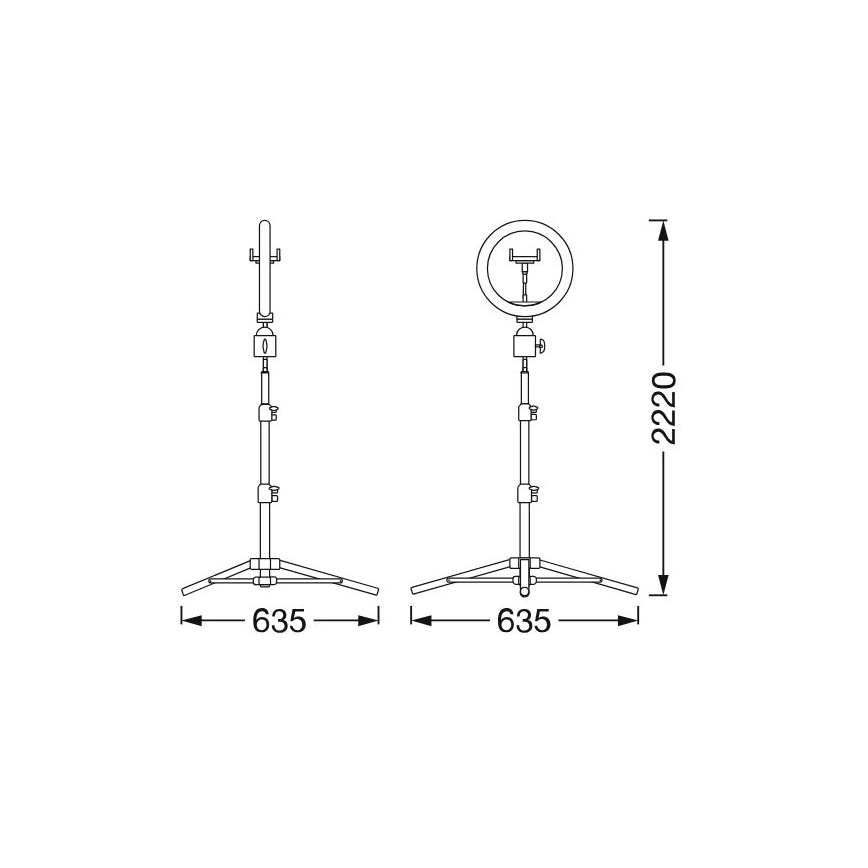 Ledvance - Himmennettävä LED-lattiavalaisin telineen kanssa ja pidike vloggaamiseen LED/6W/USB 3000/4000/6500K