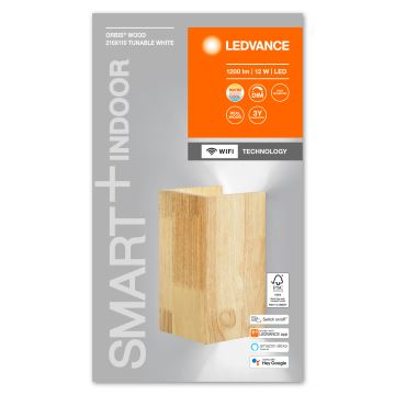 Ledvance - LED Himmennettävä seinävalo SMART+ WOOD LED/12W/230V 3000-6500K Wi-Fi