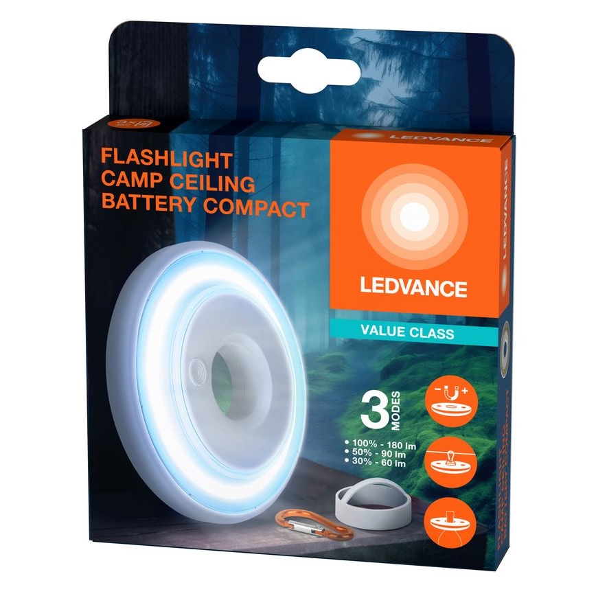 Ledvance - LED Himmennettävä valo FLASHLIGHT CAMP LED/2,2W/3xAAA